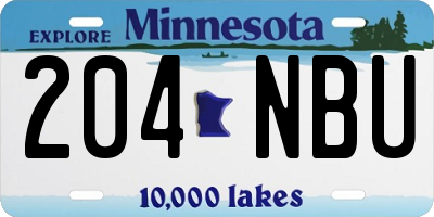 MN license plate 204NBU