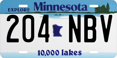 MN license plate 204NBV