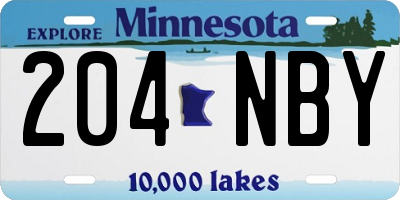 MN license plate 204NBY