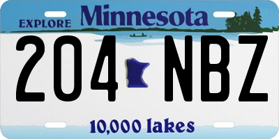 MN license plate 204NBZ