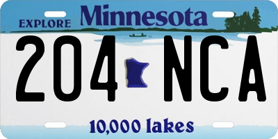 MN license plate 204NCA