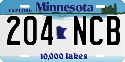 MN license plate 204NCB