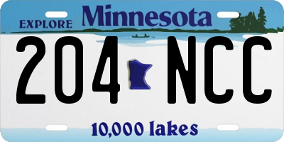 MN license plate 204NCC