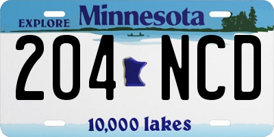 MN license plate 204NCD