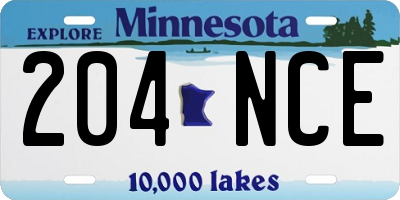 MN license plate 204NCE