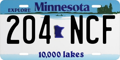 MN license plate 204NCF
