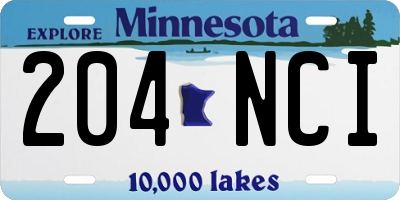 MN license plate 204NCI