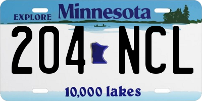 MN license plate 204NCL