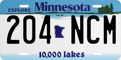 MN license plate 204NCM
