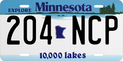 MN license plate 204NCP