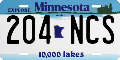 MN license plate 204NCS