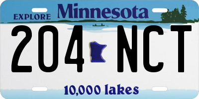 MN license plate 204NCT