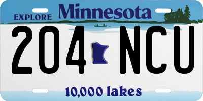 MN license plate 204NCU