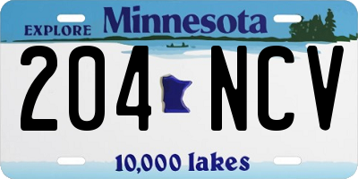 MN license plate 204NCV