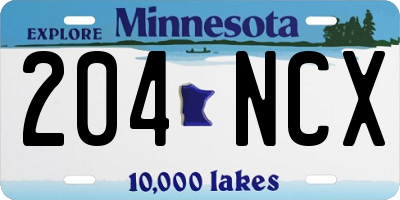 MN license plate 204NCX