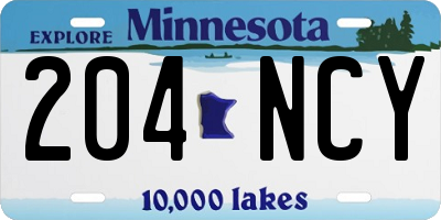 MN license plate 204NCY