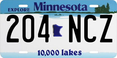 MN license plate 204NCZ