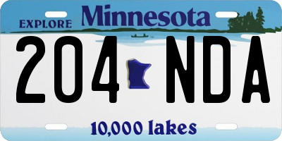 MN license plate 204NDA