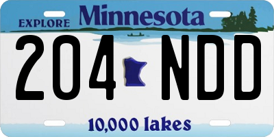 MN license plate 204NDD