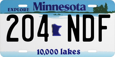 MN license plate 204NDF
