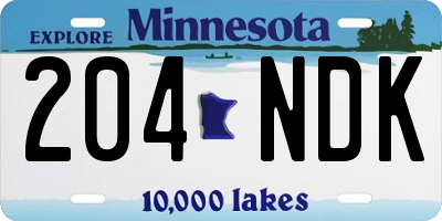MN license plate 204NDK