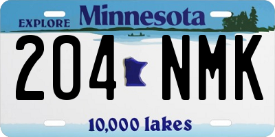 MN license plate 204NMK