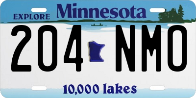 MN license plate 204NMO