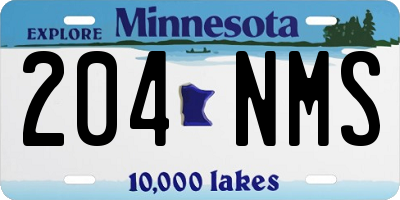 MN license plate 204NMS