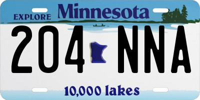 MN license plate 204NNA