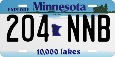 MN license plate 204NNB
