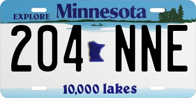 MN license plate 204NNE