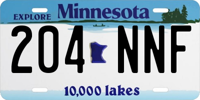 MN license plate 204NNF