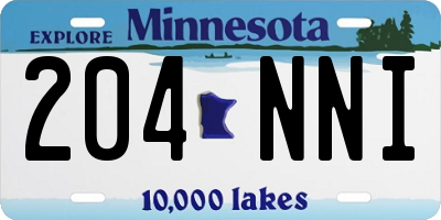 MN license plate 204NNI