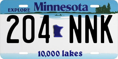 MN license plate 204NNK