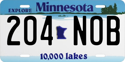 MN license plate 204NOB