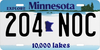 MN license plate 204NOC