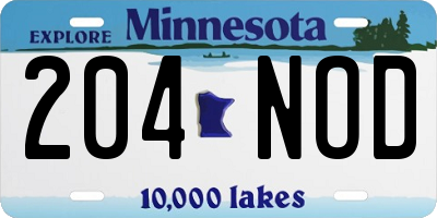MN license plate 204NOD