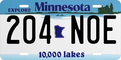 MN license plate 204NOE