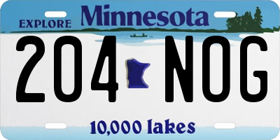 MN license plate 204NOG