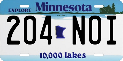 MN license plate 204NOI