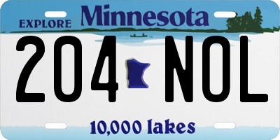 MN license plate 204NOL
