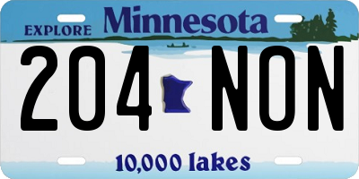 MN license plate 204NON