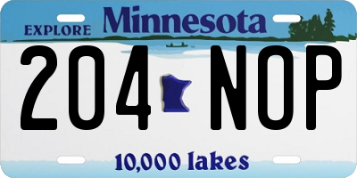 MN license plate 204NOP