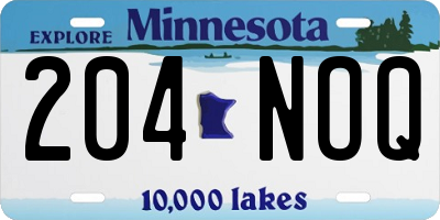 MN license plate 204NOQ