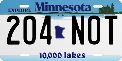 MN license plate 204NOT