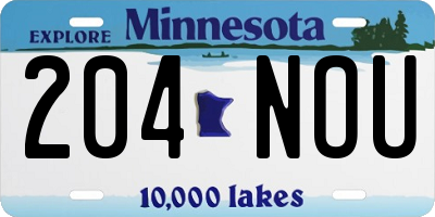 MN license plate 204NOU
