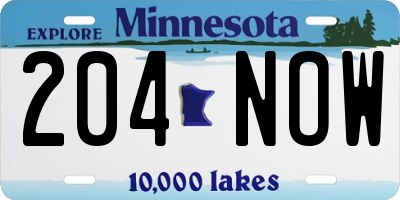 MN license plate 204NOW