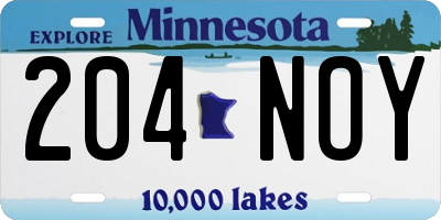 MN license plate 204NOY