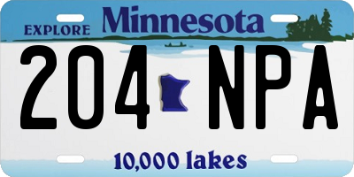 MN license plate 204NPA