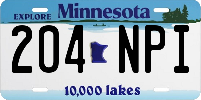 MN license plate 204NPI